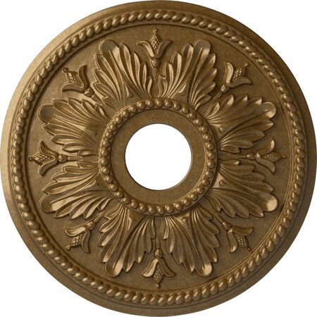 Ekena Millwork Edinburgh Ceiling Medallion (Fits Canopies up to 5 1/8"), 18 1/8"OD x 3 1/2"ID x 2 3/4"P, Pale Gold CM18ED1PAS